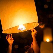 The idea of celebration - air and water lanterns