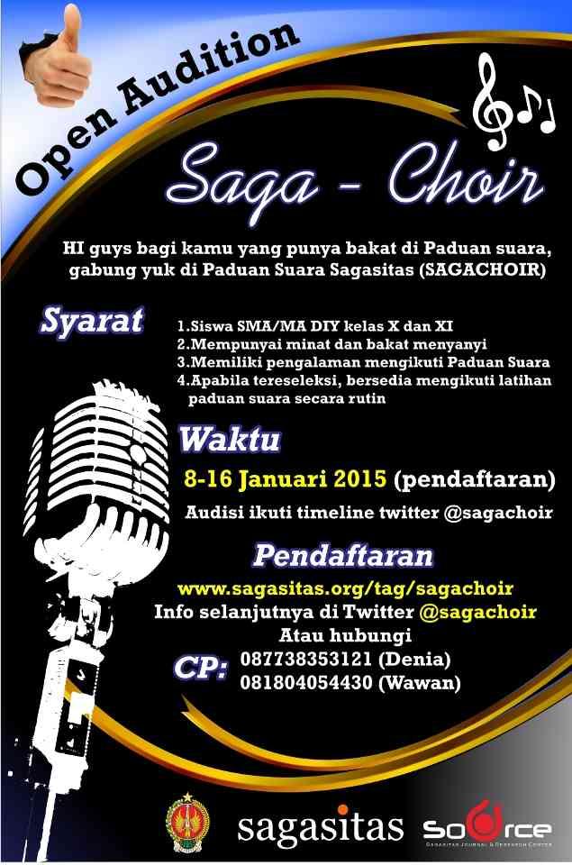 PADUAN SUARA PROVINSI DIY YG BIASA DISEBUT SAGA CHOIR YG TERDIRI DARI BEBERAPA SMA/MA DIY