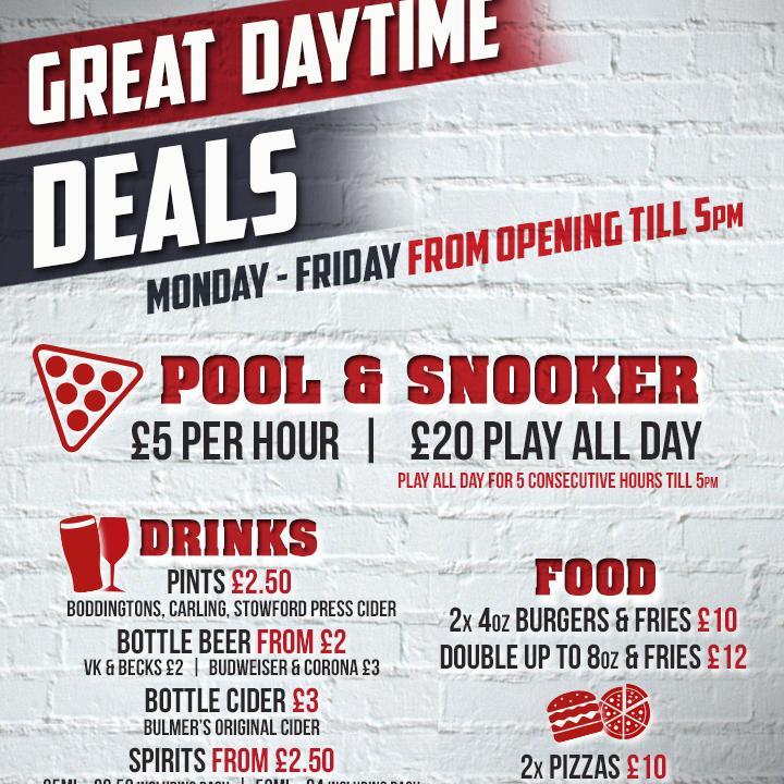 Sports Bar for the best in Pool, Snooker, Darts & Poker. Great Food & Warm Welcome. Giant HD screen and surround sound for TV sports. Great Student Venue