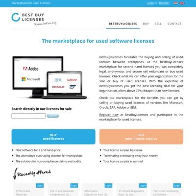 De grootste marktplaats in Nederland voor 2e hands software licenties. Meld u nu gratis aan. The marketplace in the Netherlands for used software licenses.