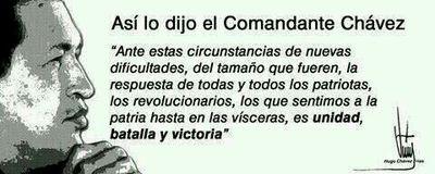 Padre chavez que estas en el aire,la tierra,la luz,las plantas,la lluvia,el sol;aqui con nosotros y al lado de Dios,tu que si existes desde alli a de venir.