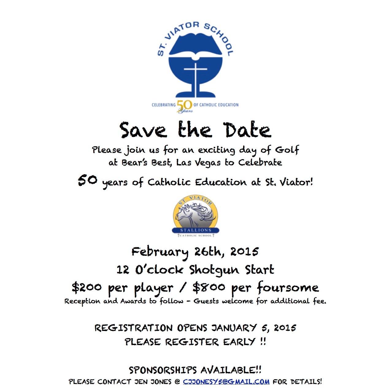Golf Tournament February 26, 2015 to benefit SVS Athletic Department