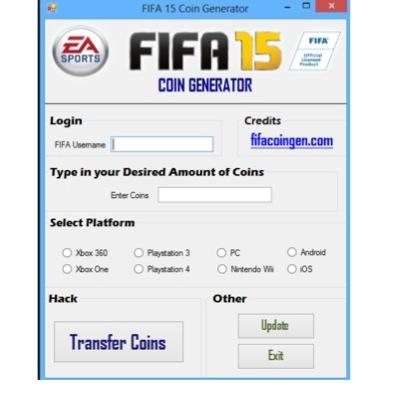 Fifa 15 Coins Generator First Time is FREE!!! (1k---1mil=2£ limited offer) (1mil---5mil=15£) (5mil---10mil=35£) 10mil max payout
