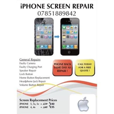 iPhone Repair Service
Screen Replacement and Parts Repair
Phone back within an hour of repair!