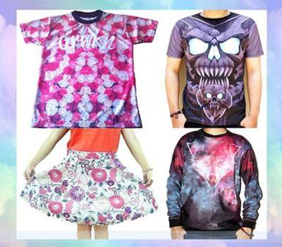PRICE LIST: ● Full printed shirt 110k (pjg +10k)
● Full printed sweater 130k
● Full printed skirt 100k
● Print shirt 80k (pjg +10k) CUSTOM? BISA!