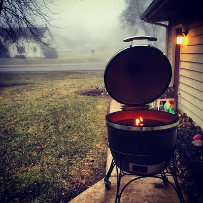 outdoor cooking any day at anytime. Kamado cooking at it's finest. Home style cooking