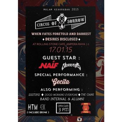 Attracting soon on January 17th at Rolling Stone Kemang with NAIF, VISION EYES, and many more!