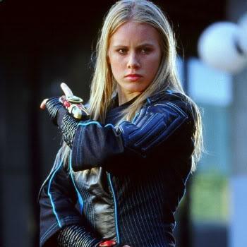 The only girl on the team but also the most logical and sensible out of the others not to mention also a tomboy. The Blue Wind Ranger.