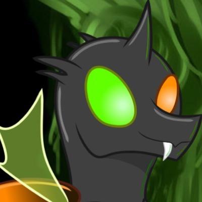 My name is Mix. My right eye is green and my left one is orange. I'unno why. *He hisses.* Loyal to @mlp_Chrysalis