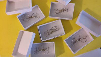 Hand Crafted Name jewelry.