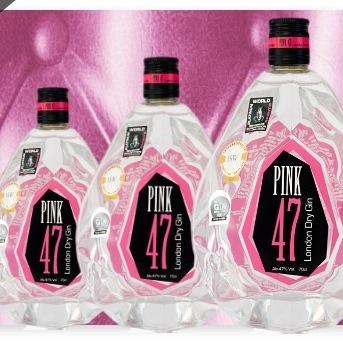 Pink 47 is an internationally award winning London Dry Gin offered in a unique diamond shaped bottle.