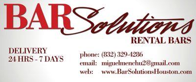 BarSolution's profile picture. Bar Solutions offers Mobile Bars, Barricades, Stools, Jockey Box for the Houston area. for more information booking your next EVENT please call 832-329-4286