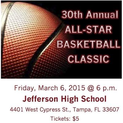 UNCF presents the 30th Annual All-Star Basketball Classic in Tampa, FL. This game will showcase the top high school players in Hillsborough county.