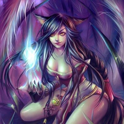 here ahri she is beautiful and she is love sweet ( kitty ) im not that kitty