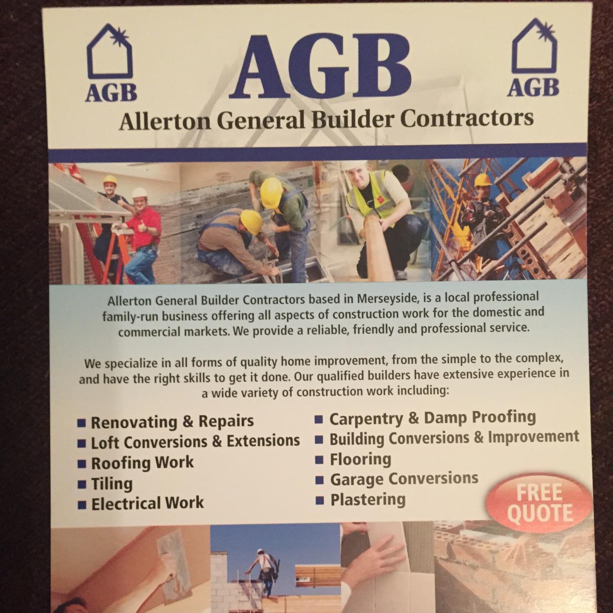 Allerton General Builders are a Liverpool based family run business offering all aspects of construction work. Contact us today for free call out\quote
