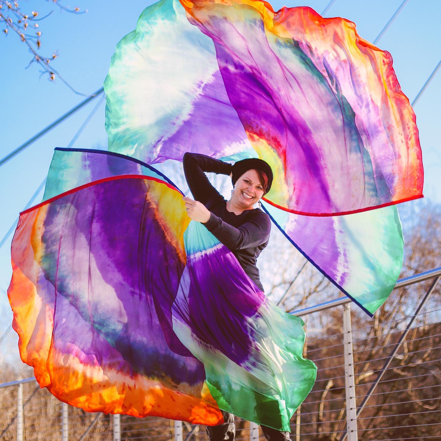 Vibrant Harmonies is about adding visual creativity to worship through dancing with flags.
