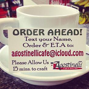 New: Agostinelli Cafe and Juice Bar. True Italian style espresso based drinks, smoothies, gelato, fresh raw juice, and more!! At Mclanahan's Downtown Market