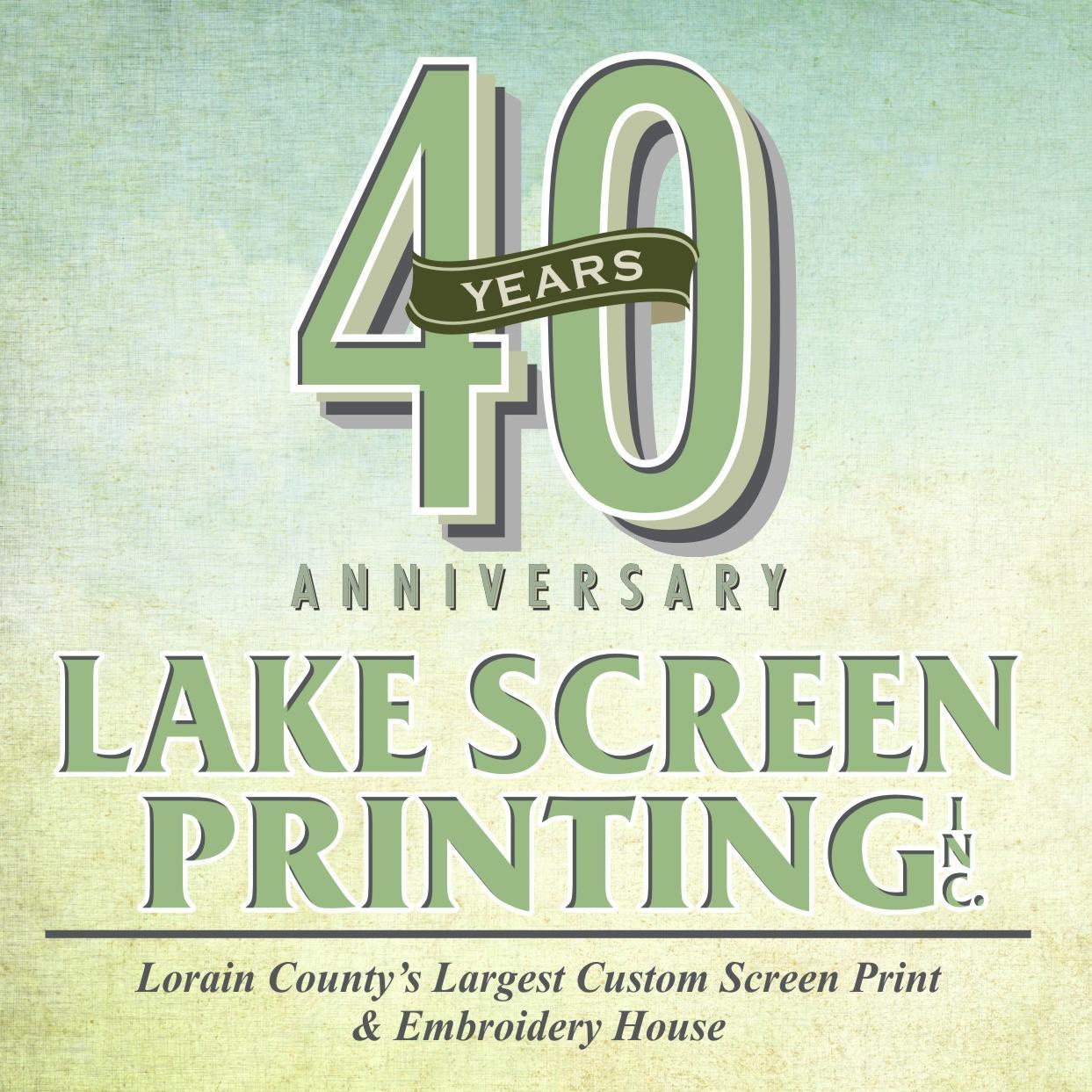 LakeScreen's profile picture. Lake Screen Printing is Lorain County's Largest and Oldest UNION LABEL Screen Printing Company. Custom Printing, Embroidery, Signs and MUCH MORE!