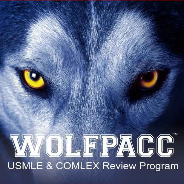 DR. Wolf is the Owner and main lecturer of WOLFPACC medical review program. High Yield USMLE and COMLEX courses, custom tailored, small classes, 1 on 1 tutoring