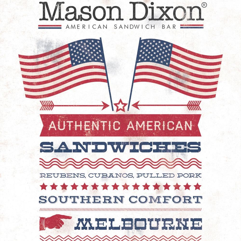 Big and Bold American flavours-- Reubens, Cubanos, Pastami, Pulled Pork and more. masondixonsandwiches@gmail.com. Open 9:30 -3ish M-F