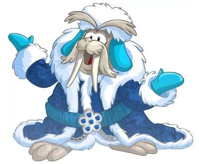Olá! Eu sou a Morsa Feliz e eu adoro pinguins! Ho Ho Ho!