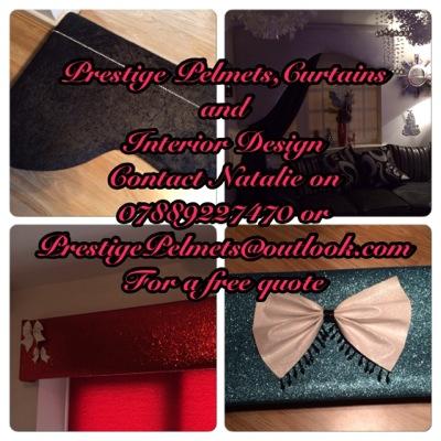 Made to measure curtains and pelmets. Give me a call or a quick email and I will come out measure up and give you a free quote. I now also ship 07889227470