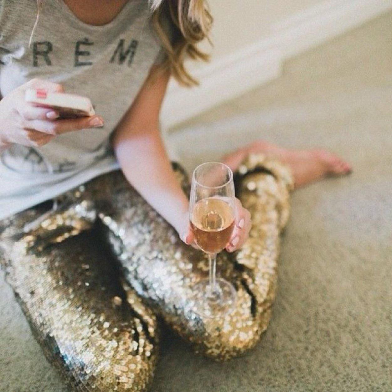 Always covered in glitter and usually drinking.