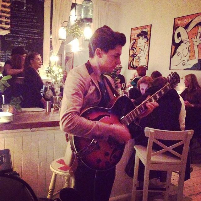 Music on a guitar