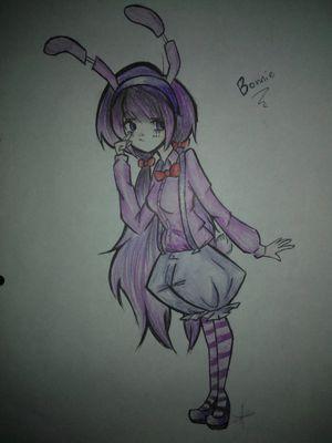 Hi, I am Bonnie The Bunny(girl version), but you can call me Bonn Bonn. I am from the first Five Nights at Freddy's. Bonn Bonn out!