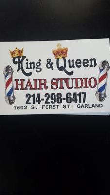 King and Queen Hair Studio 
1502 s. first st. suite 4
garland,TX