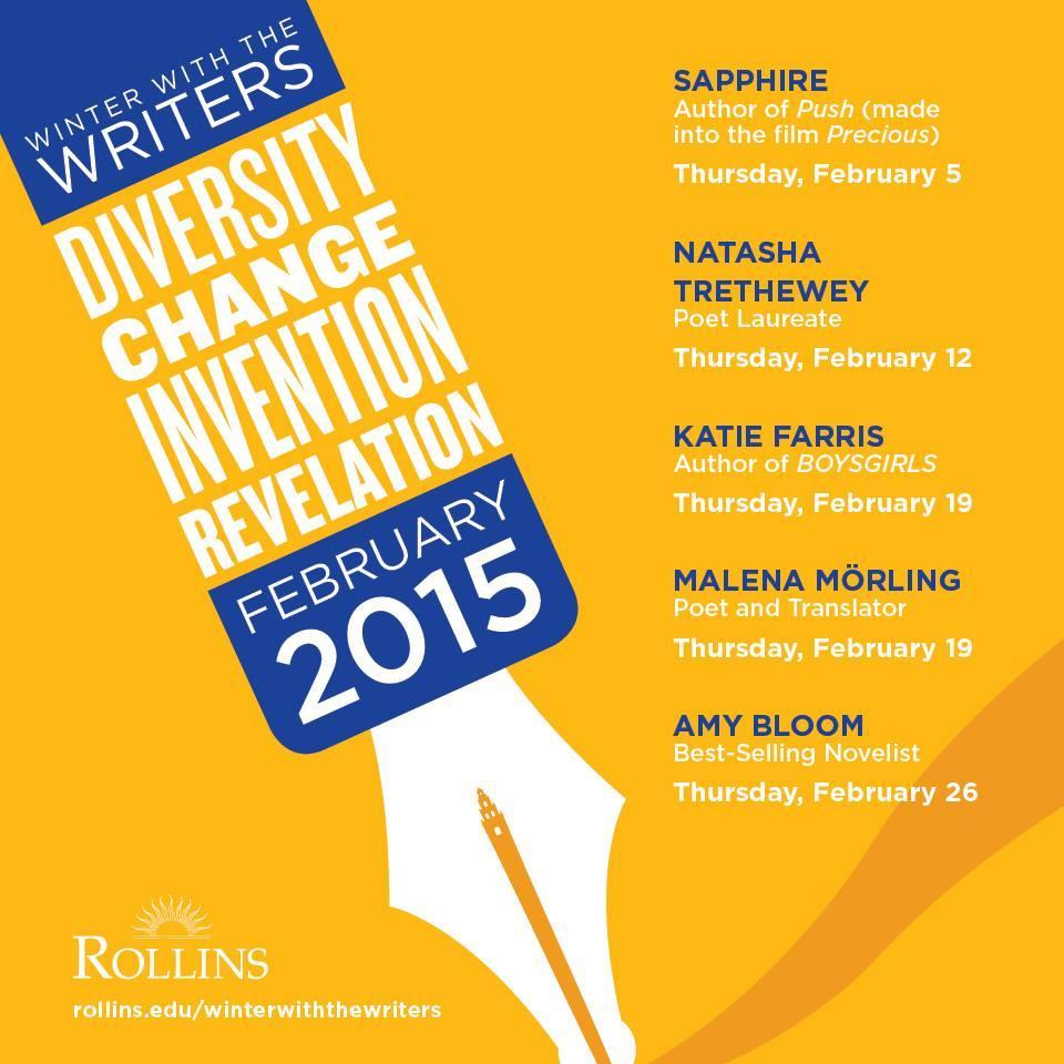 Winter with the Writers is a literary festival held each February at Rollins College in Winter Park, Florida. Follow for updates and more information.