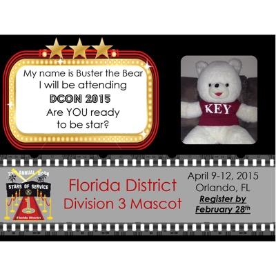 Division3FLKC's profile picture. Official Twitter of Division 3, Zone B of the Florida District of Key Club International----With mascot Buster the Bear and Lieutenant Governor Mariam Mckee