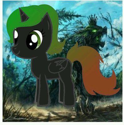 Half timberwolf half alicorn princess leader of the timberwolves.