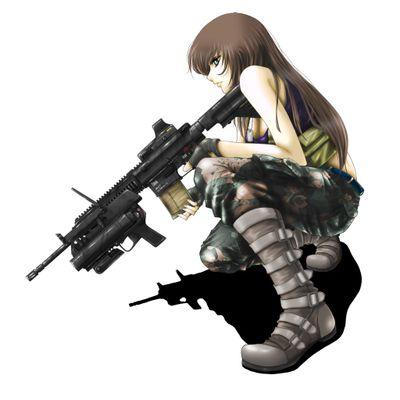 Anime girl with rifle