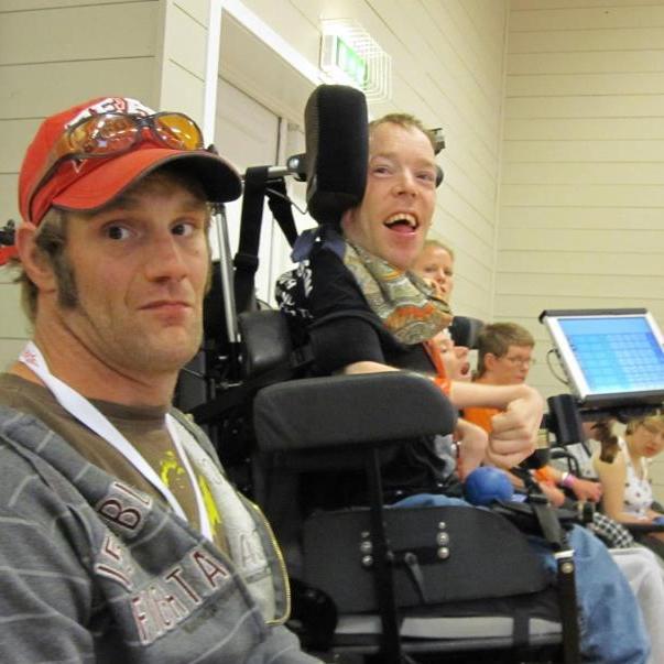 2 guys who suffer from multiple disabilities (crippled). Orphaned at ages 5 & 6. Never gets any visitors. Difficult dark unhappy lives. Needs some cheering-up.