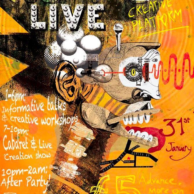 LIVE is a platform for creation and community, LIVE aims to bring together Artists, Musicians and Performers to celebrate positive creativity!