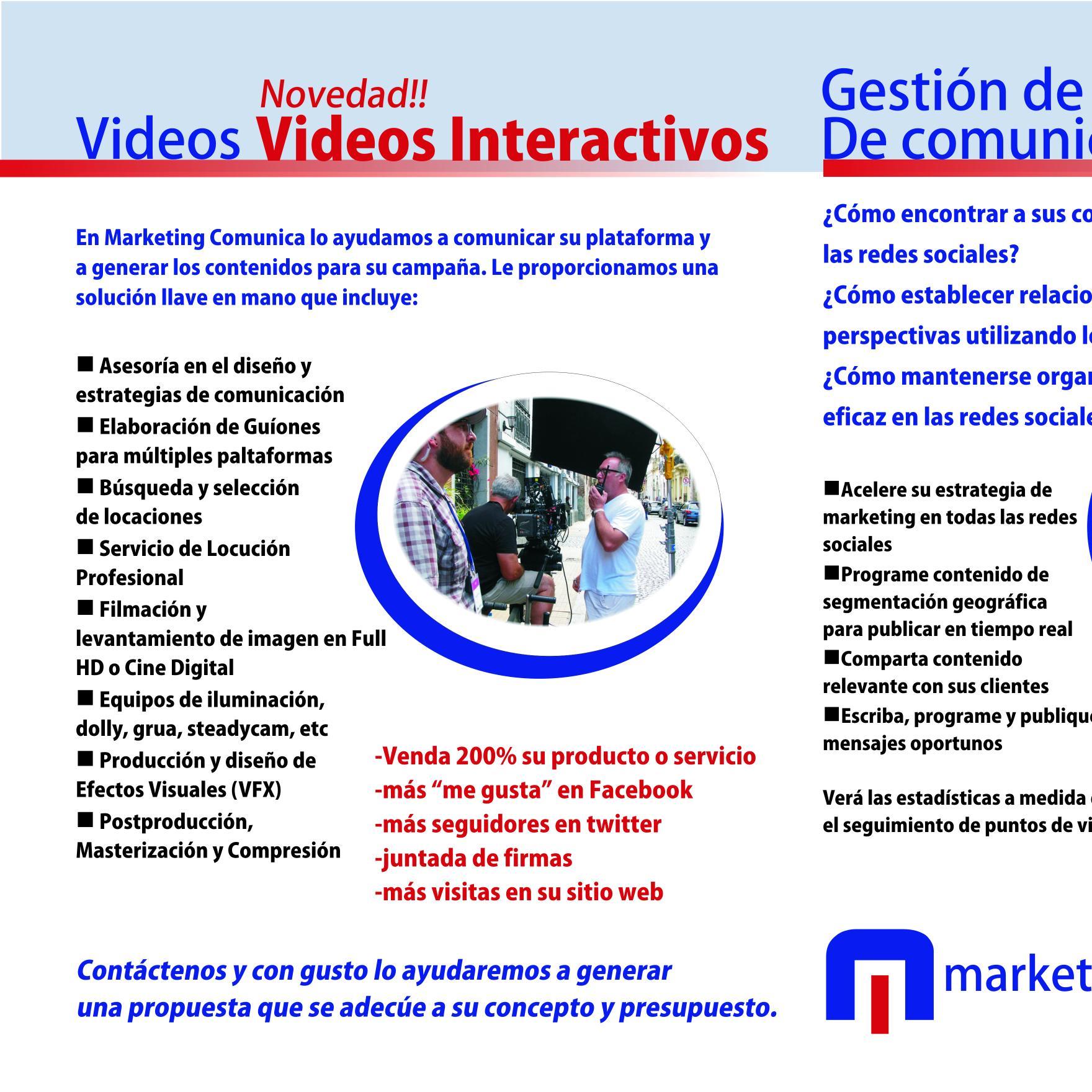Marketing Digital Político 3.0 Integral Videos Interactivos Monetizables. Empresas, Agencias Publicidad Desar. soft único,exclusivo.Vanguardistas en Amèrica.IPP