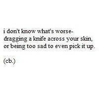 Talents include faking a smile, pretending to be happy and fucking everything up| 15 | ED | SH |