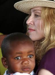 Madonna in africa with african's people