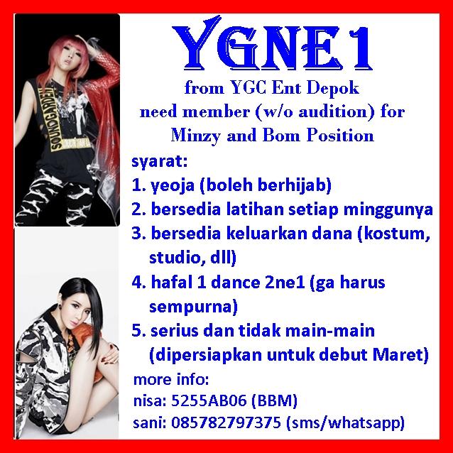 urineun YGNE1 (2NE1 dc) from YGC ENT. we still looking for two member. please support us ^^ gamsahamnida
