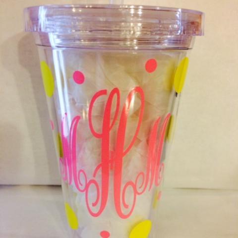 We are selling monogram tumbler cups in several styles and colors! We also offer Cardinals and Blues cups! $12 each. DM us to order yours!