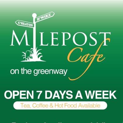 MilePostCafe's profile picture. Milepost Cafe on Kirklees Greenway. We serve speciality coffees and a selection of hot and cold food. Find us at headlands road entrance to Kirklees Greenway.