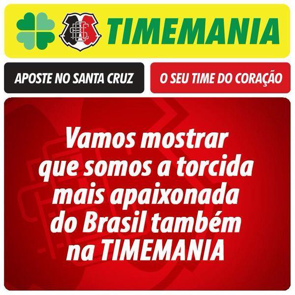 TWITTER OFICIAL DEDICADO A #TimeMania - Aposte Neste Time - #SantaCruz - Juntos Por Um @SCFC_OFICIAL Mais Forte.