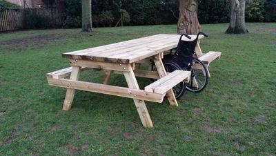 World of Benches - We create and tailor ergonomically bespoke picnic tables that cater for both the able-bodied and wheelchair user.