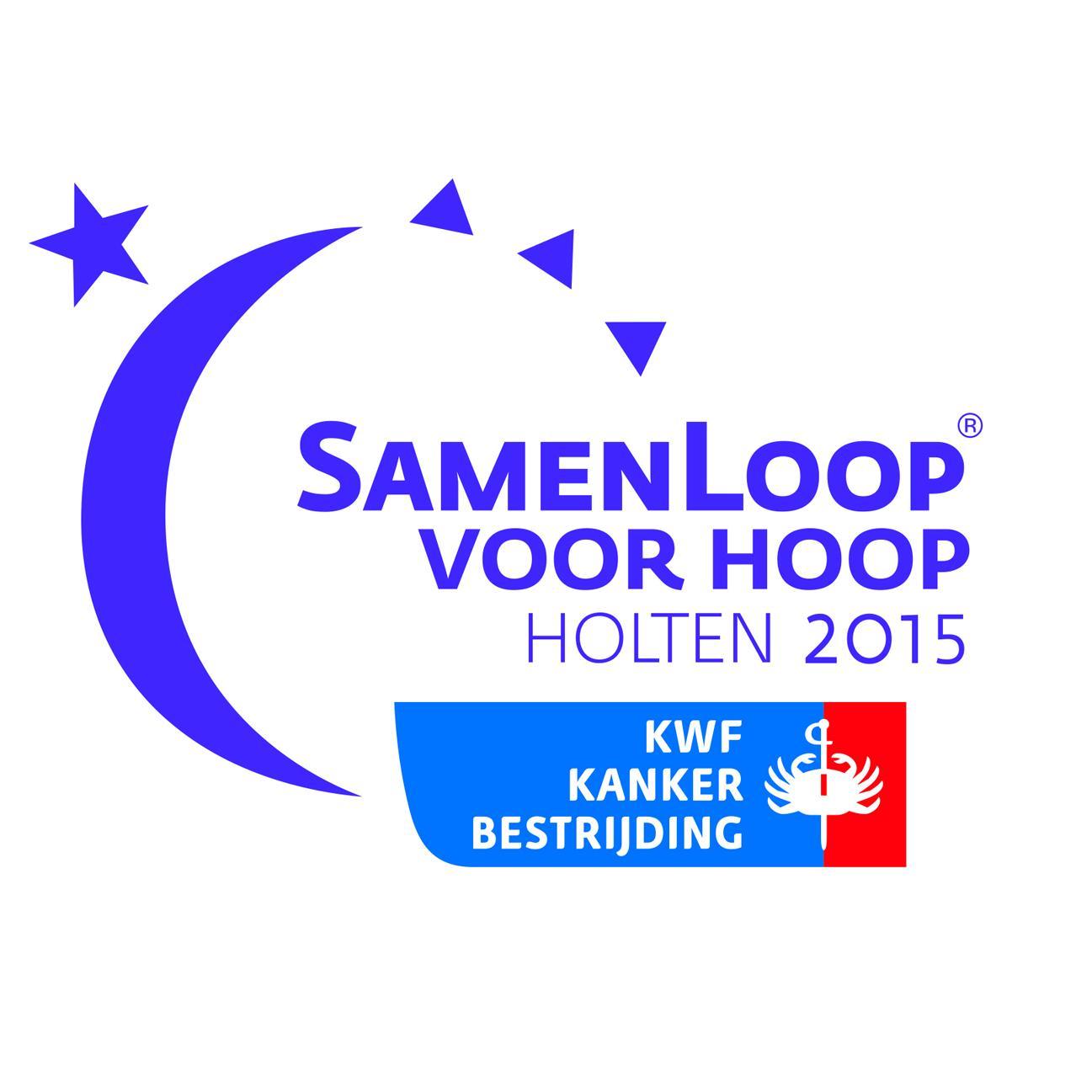 Samenloop voor Hoop Holten houdt zaterdag 10 en zondag 11 oktober 2015 een wandelestafette van 24 uur t.b.v. de KWF kankerbestrijding