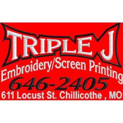 Triple J Embroidery&Screen Printing Custom personalized logos, no min., qty. discounts, fast turn around & the best embroidery&screen printing in Chillicothe!