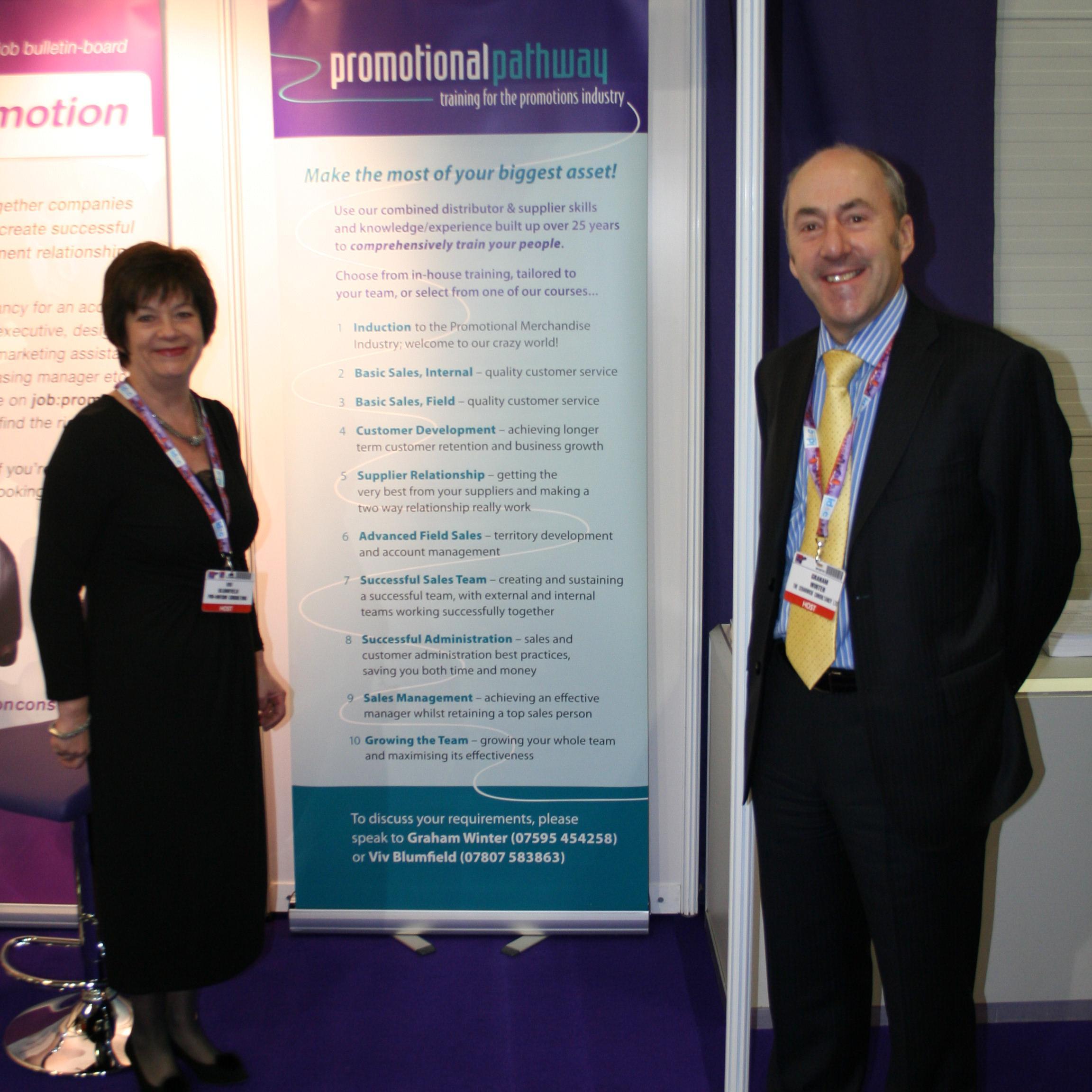 Viv Blumfield & Graham Winter run one-day external training courses for the promotional merchandise industry, or tailor in-house programmes to improve your team