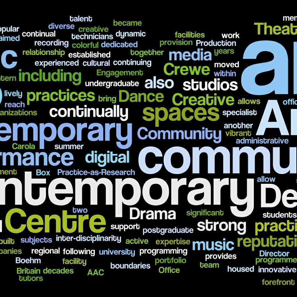 Hub for all things Contemporary Arts at MMU Cheshire.