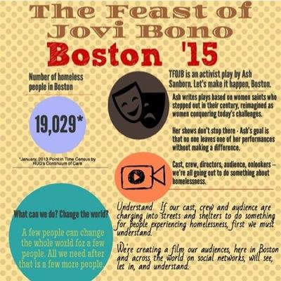 tfojbboston2015's profile picture. The Feast of Jovi Bono, an activism piece written by award-winning playwright Ash Sanborn, hits the Boston stage in 2015.