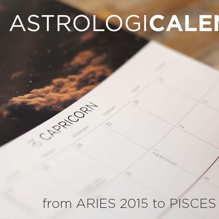 A signs of the zodiac wall calendar, designed by @wyatthull